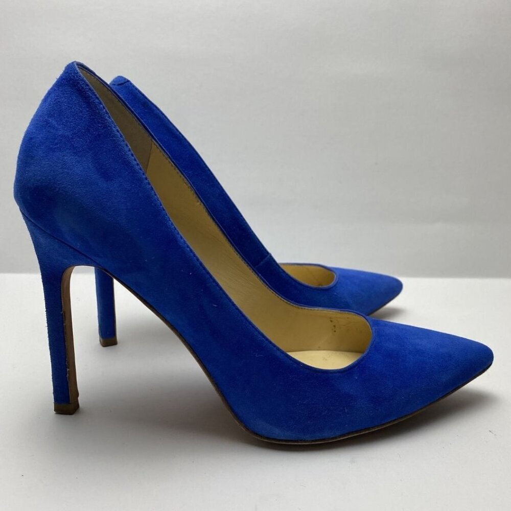 IVANKA TRUMP Royal Blue Suede Pointed Toe Pumps Size 8 - Picture 6 of 10